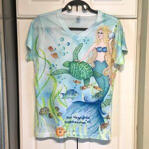 Sublivie Mermaid/Turtle Tee Shirt Size Medium